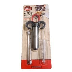 New Expert Grill Marinade Injector - Stainless Steel - Needles & Cleaning Brush